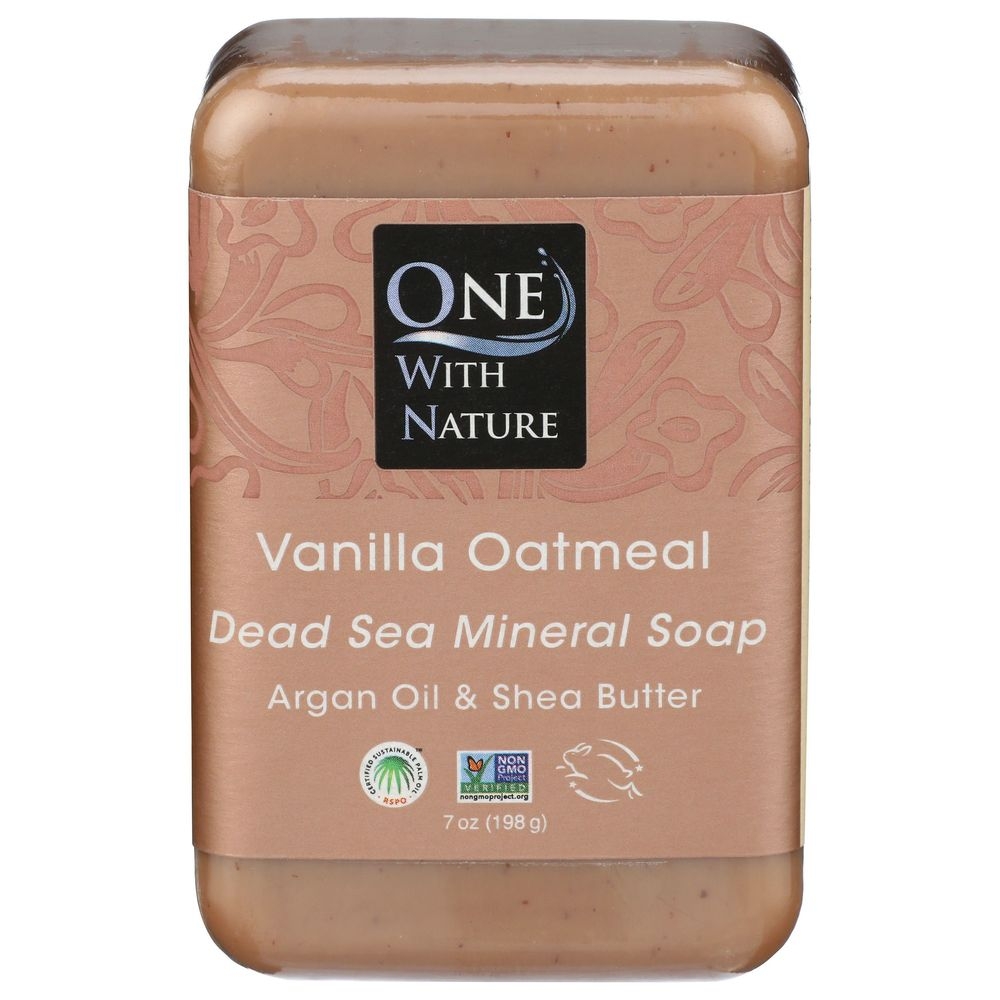 One With Nature Vanilla Oatmeal Soap Bar, 7 Ounce