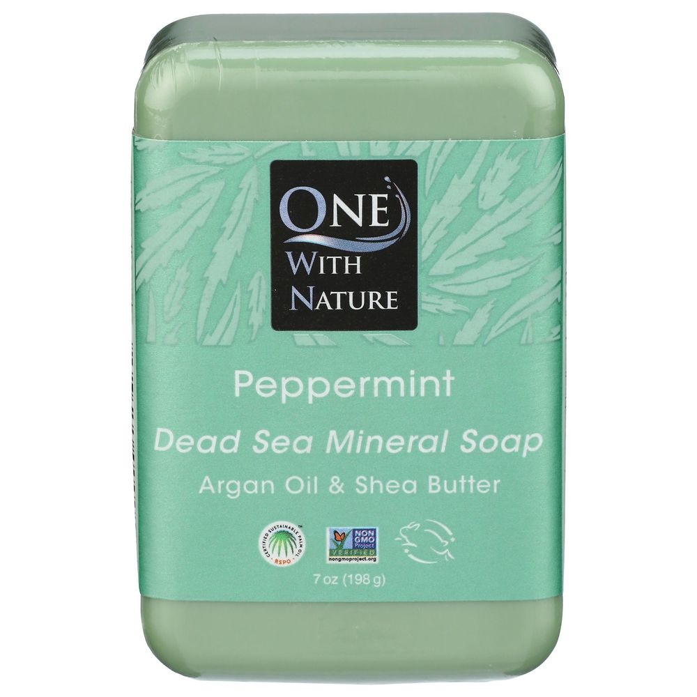 One With Nature Peppermint Soap Bar, 7 Ounce