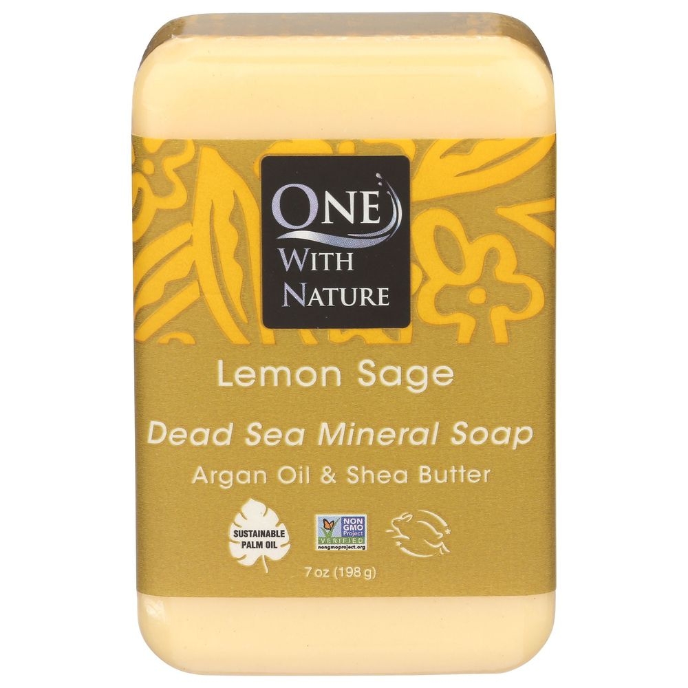 One With Nature Lemon Sage Soap Bar, 7 Ounce