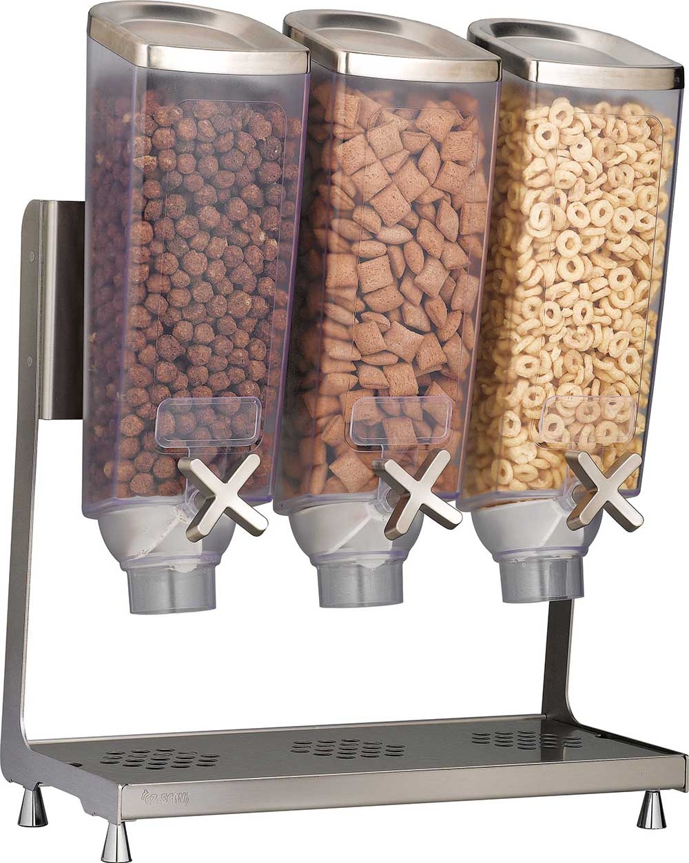 Rosseto EZ Pro 3 Container Stainless Steel Tabletop Dispenser with Removable Catch Tray, 15.38 x 7.5 x 20.25 inch