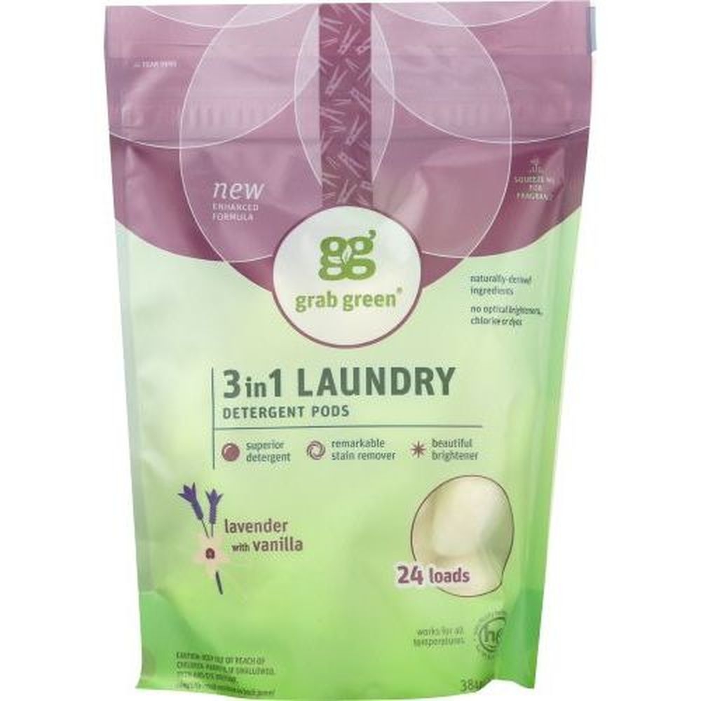 Grab Green Lavender with Vanilla 3 in 1 Laundry Detergent Pod, 15.2 Ounce -- 6 per case