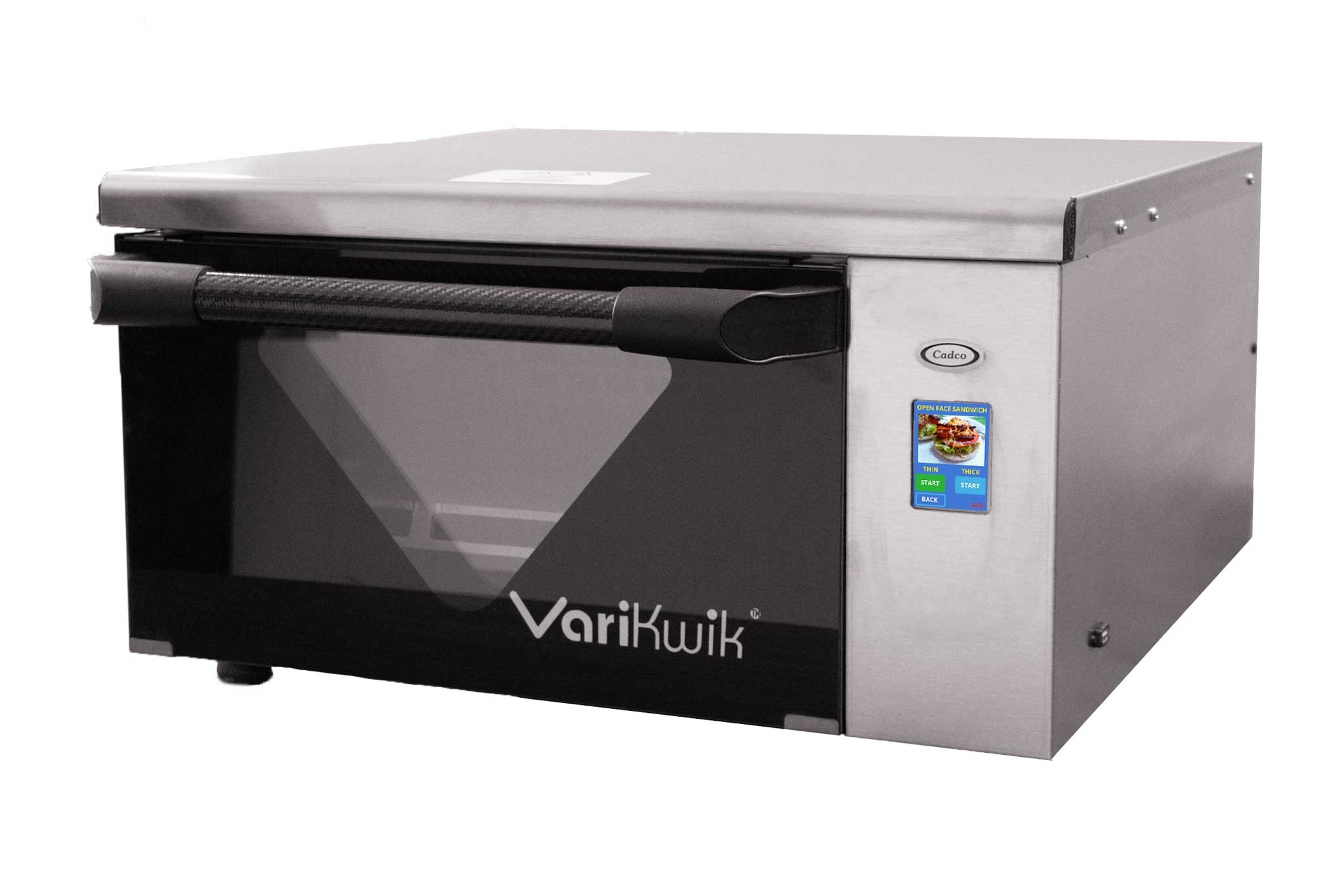 Cadco VariKwik Stainless Steel Large Size 220 Volt Heavy-Duty Fast Cooking Multi-Technology Oven, 24 x 12 1/2 x 26 3/4 inch