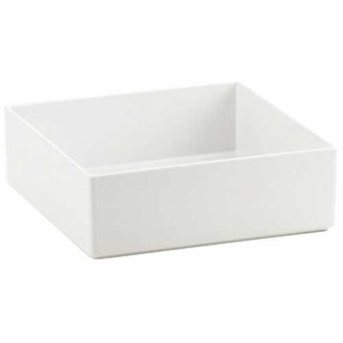 Cal Mil Salad Bar Accessories Cater Choice White Melamine Box, 10 x 10 x 3 inch