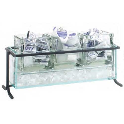 Cal-mil Iron Black High Rise Iced Glass Jar Display, 13.5 X 5.5 X 7 Inch