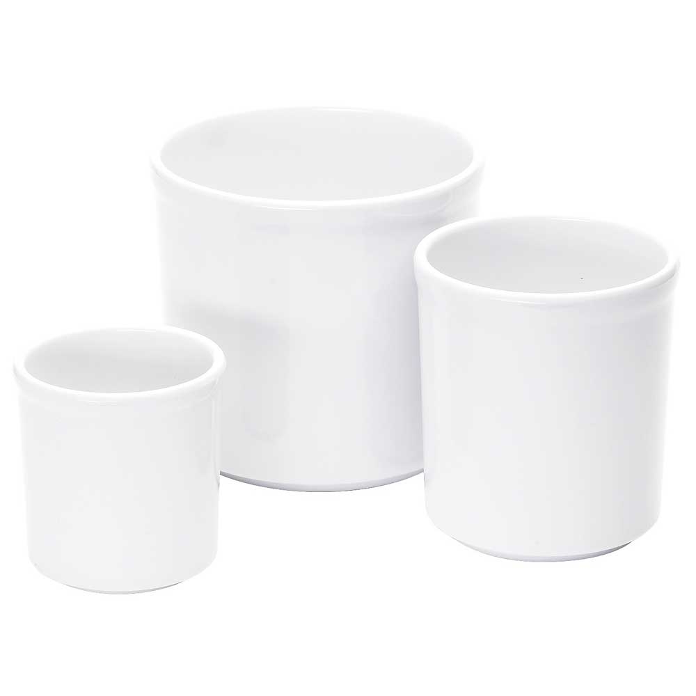Cal Mil White 64 Ounce Melamine Round Jar, 6.625 inch Dia x 6.125 inch