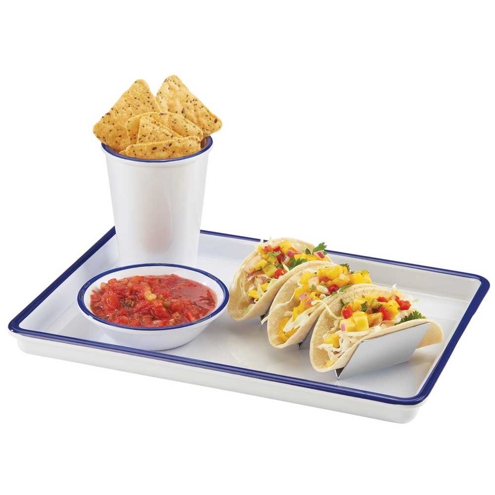 Cal Mil Melamine Enamelware Serving Tray, 13 x 9 x 1 inch
