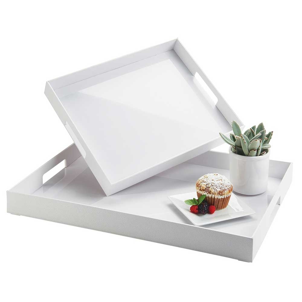 Cal Mil White ABS Room Service Tray, 22 x 16 x 2.25 inch