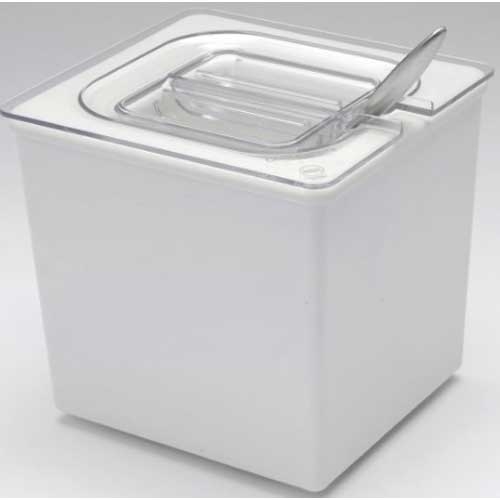 Cal-Mil White Classic Melamine Ice Housing with Clear Pan, 6 x 7 x 7 inch