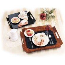 CalMil Stackable Room Service Tray, Black, 16 x 13 inch