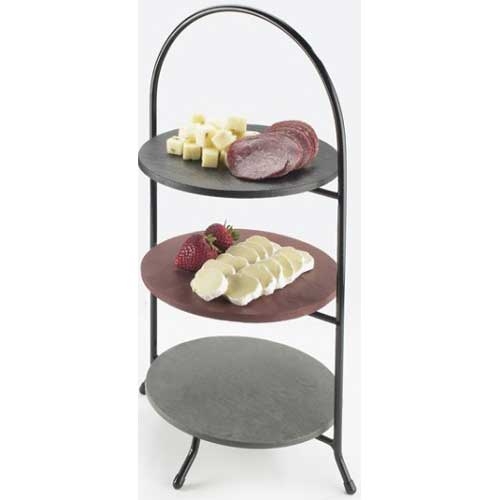 Cal Mil Iron 3 Tier Black Bowl Display, 8.75 x 8.75 x 18 inch