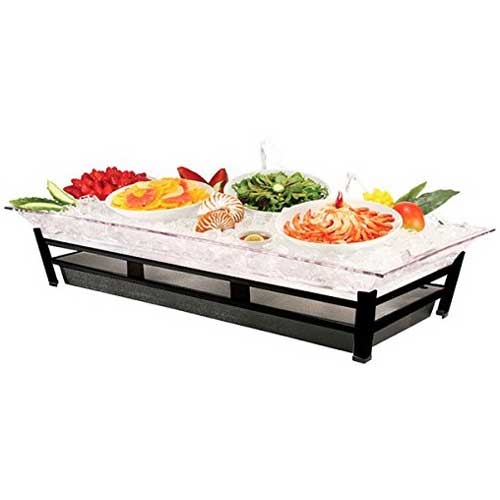 Cal-Mil Large Ultimate Black Ice Housing System with Ice Pan Water Contaminant Unit and LED Lighting, 19 x 27 x 8 inch