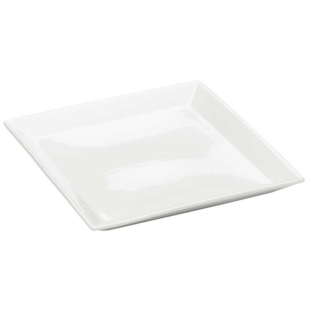 Cal Mil White Porcelain Large Square Platter, 11.875 x 11.875 x 1.25 inch