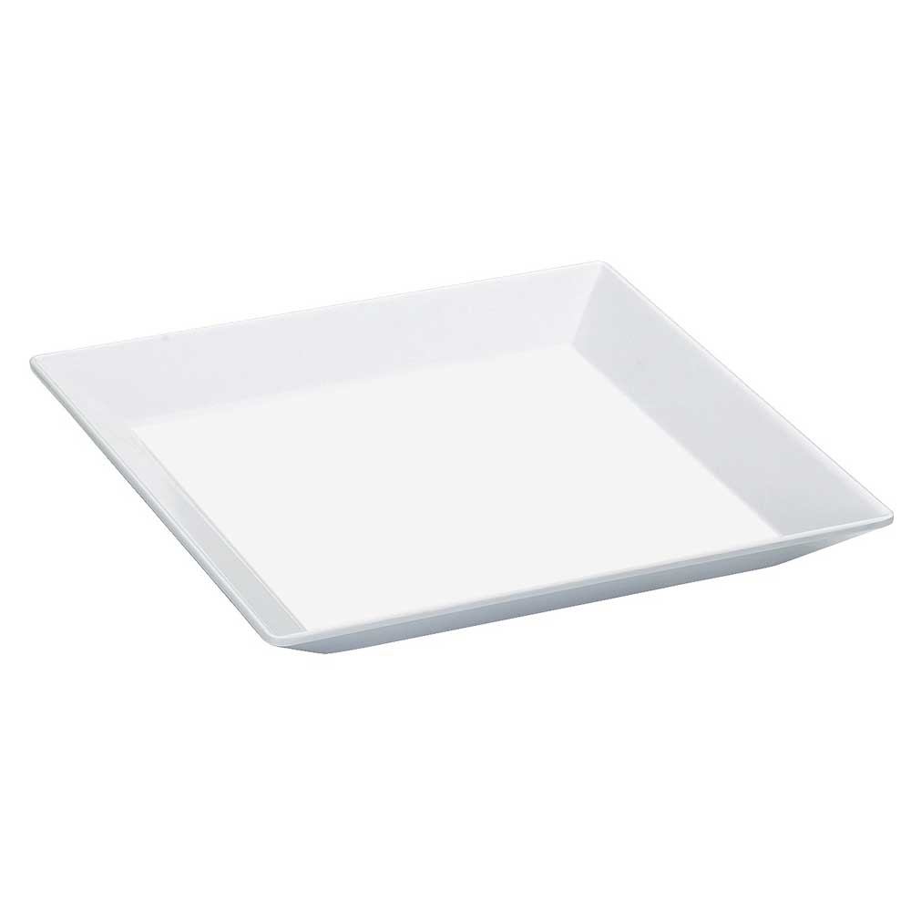 Cal Mil White Melamine Large Square Platter, 11 x 11 x 1 inch