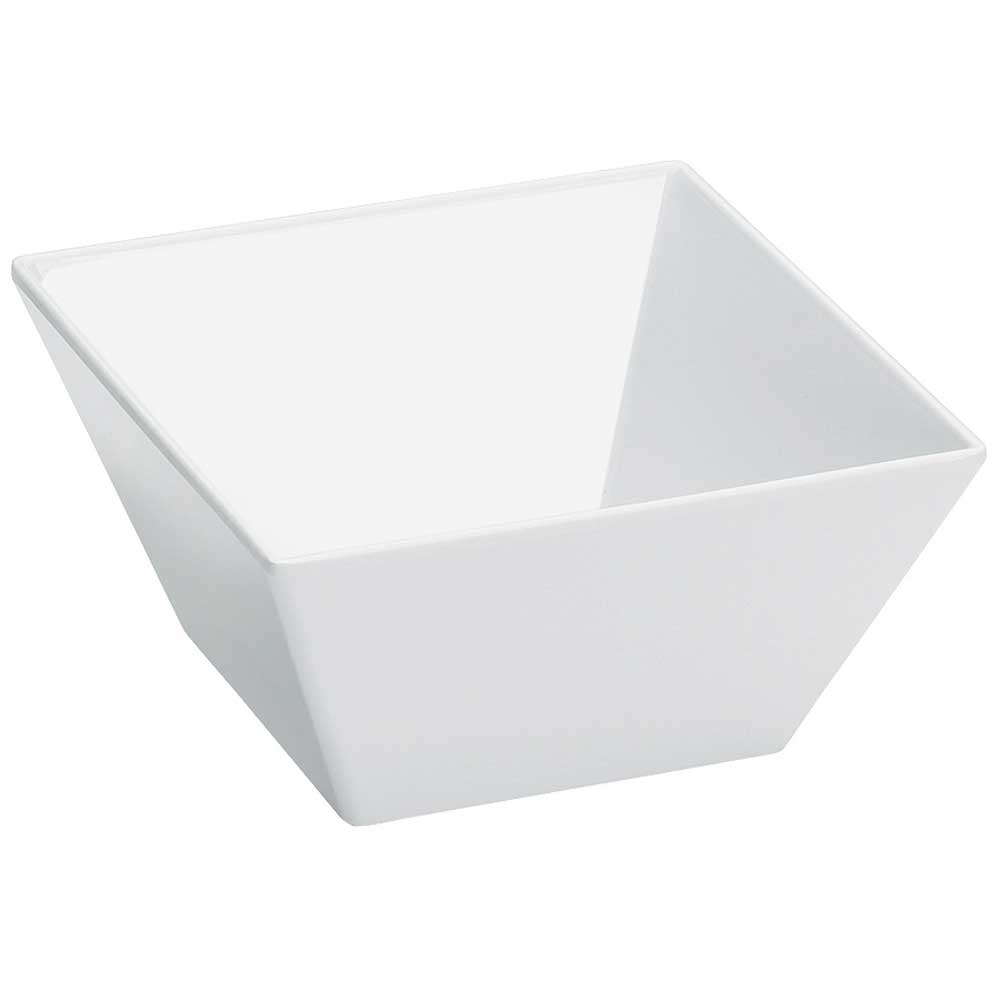 Cal Mil White Melamine Small Square Bowl, 8 x 8 x 5 inch