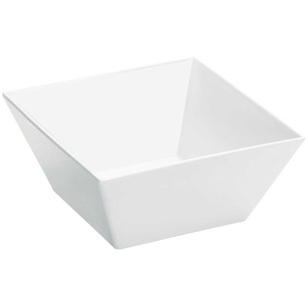 Cal Mil White Melamine Medium Square Bowl, 10 x 10 x 5 inch