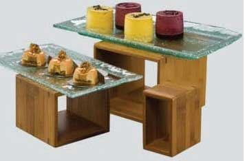 American Metalcraft Dark Bamboo Riser Set