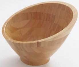 American Metalcraft Angled Bamboo Bowl, 22 Ounce