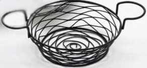 American Metalcraft Black Round Wire Basket, 8 x 3 3/4 inch