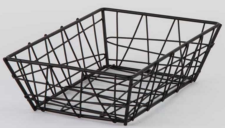 American Metalcraft Black Steel Small Zorro Basket, 9 x 6 x 2 1/2 inch