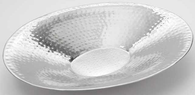 American Metalcraft Stainless Steel Small Oval Hammered Bowl, 18.625 x 14.25 x 2.5 inch