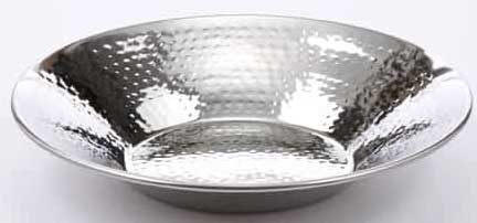 American Metalcraft Stainless Steel Medium Round Hammered Tray, 12.25 x 12.25 x 2.37 inch