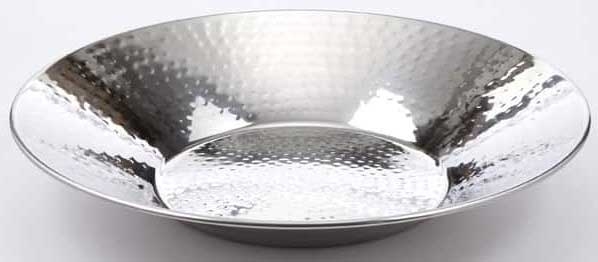 American Metalcraft Stainless Steel Large Round Hammered Tray, 16.5 x 16.5 x 2.75 inch