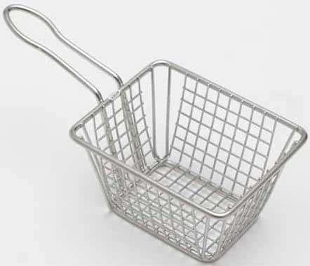 American Metalcraft Stainless Steel Rectangular Fry Basket, 5 x 4 x 4 inch