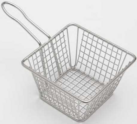 American Metalcraft Stainless Steel Square Fry Basket, 5 x 5 x 4 inch