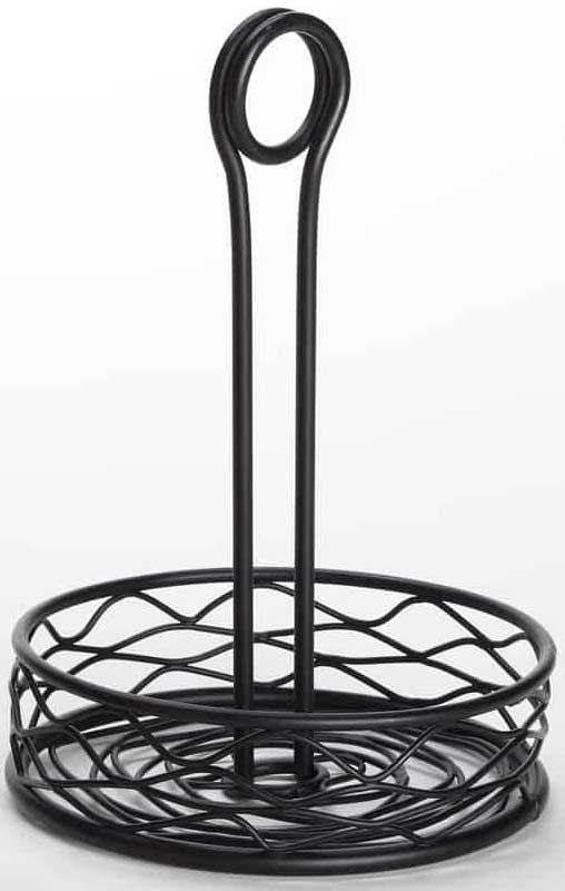 American Metalcraft Black Wire Round Birdnest Condiment Rack, 6 x 9 1/8 inch