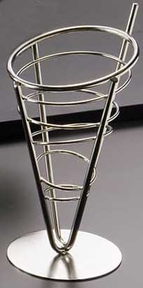 American Metalcraft Ironworks Stainless Steel 1 Cone French Fry Basket, 5 x 9 inch