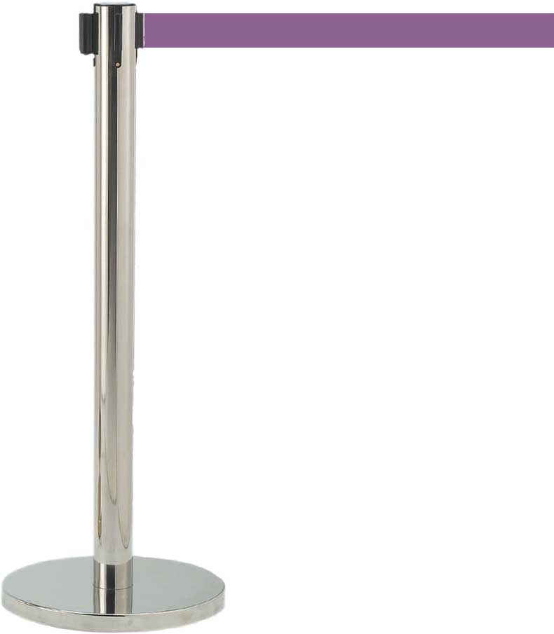 Aarco Economy Lightweight Form-A-Line (TM) Chrome Style Crowd Control System with 10 Feet Purple Belt