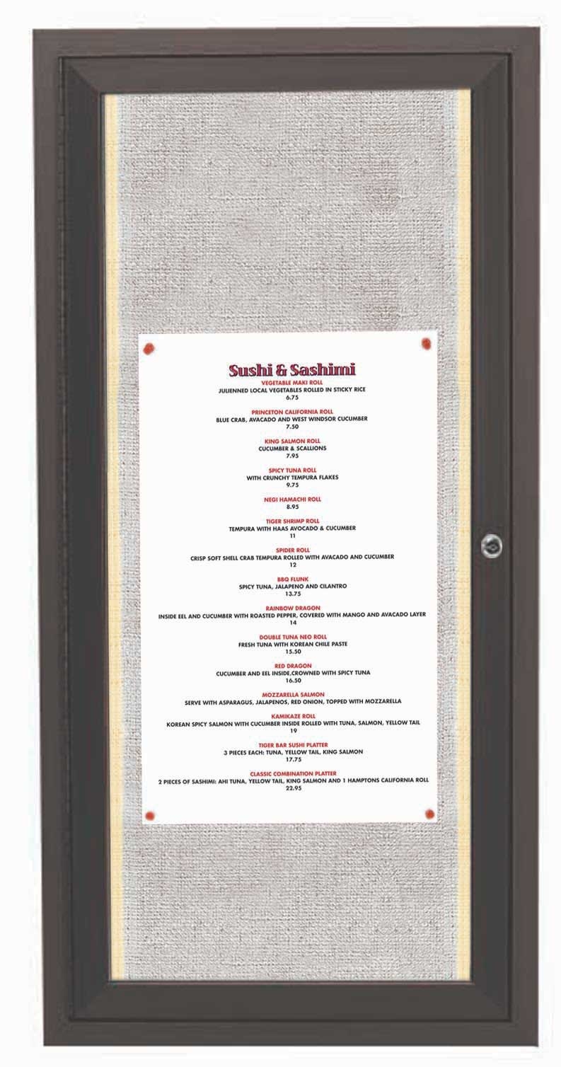 Aarco Indoor/Outdoor Enclosed Aluminum Framed Bronze Anodized Bulletin Board with LED Lighting, 24 x 12 inch