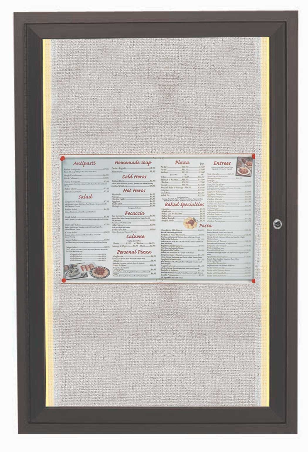 Aarco Indoor/Outdoor Enclosed Aluminum Framed Bronze Anodized Bulletin Board with LED Lighting, 24 x 18 inch