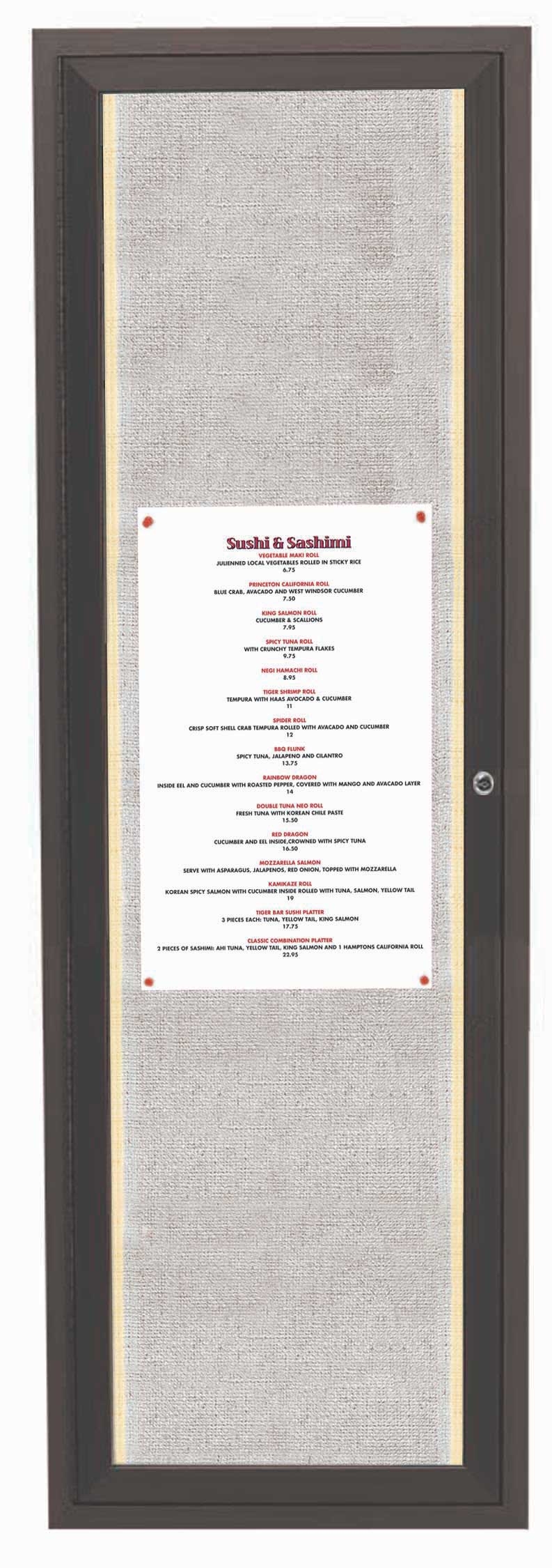Aarco Indoor/Outdoor Enclosed Aluminum Framed Bronze Anodized Bulletin Board with LED Lighting, 36 x 12 inch