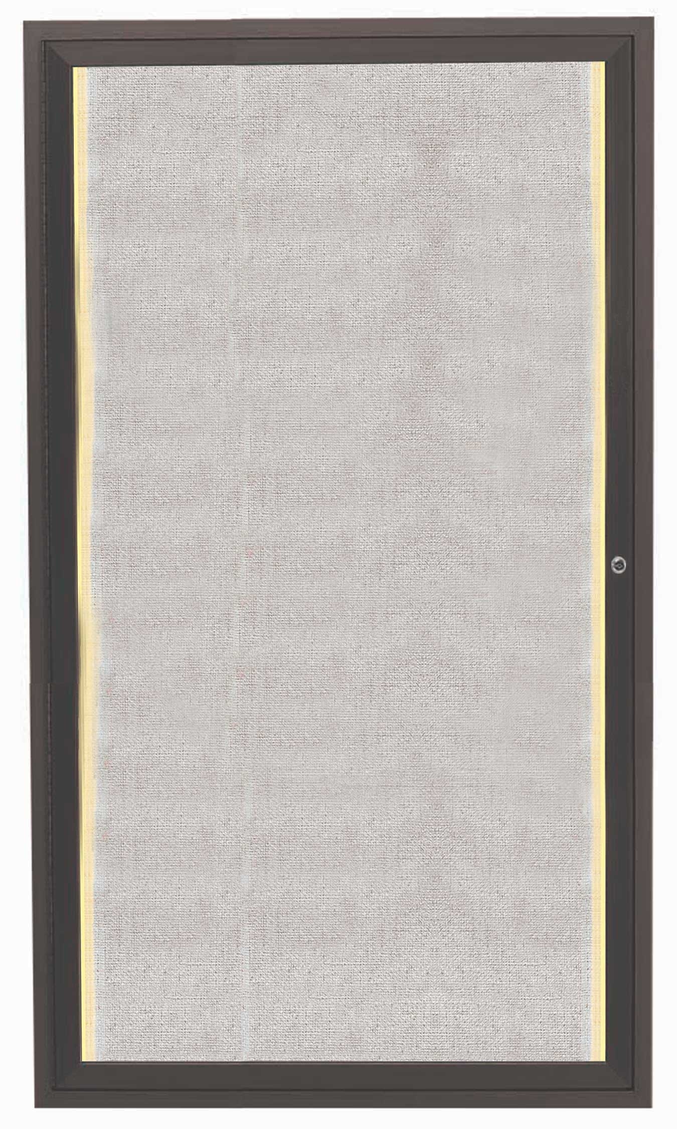 Aarco Indoor/Outdoor Enclosed Aluminum Framed Bronze Anodized Bulletin Board with LED Lighting, 36 x 24 inch