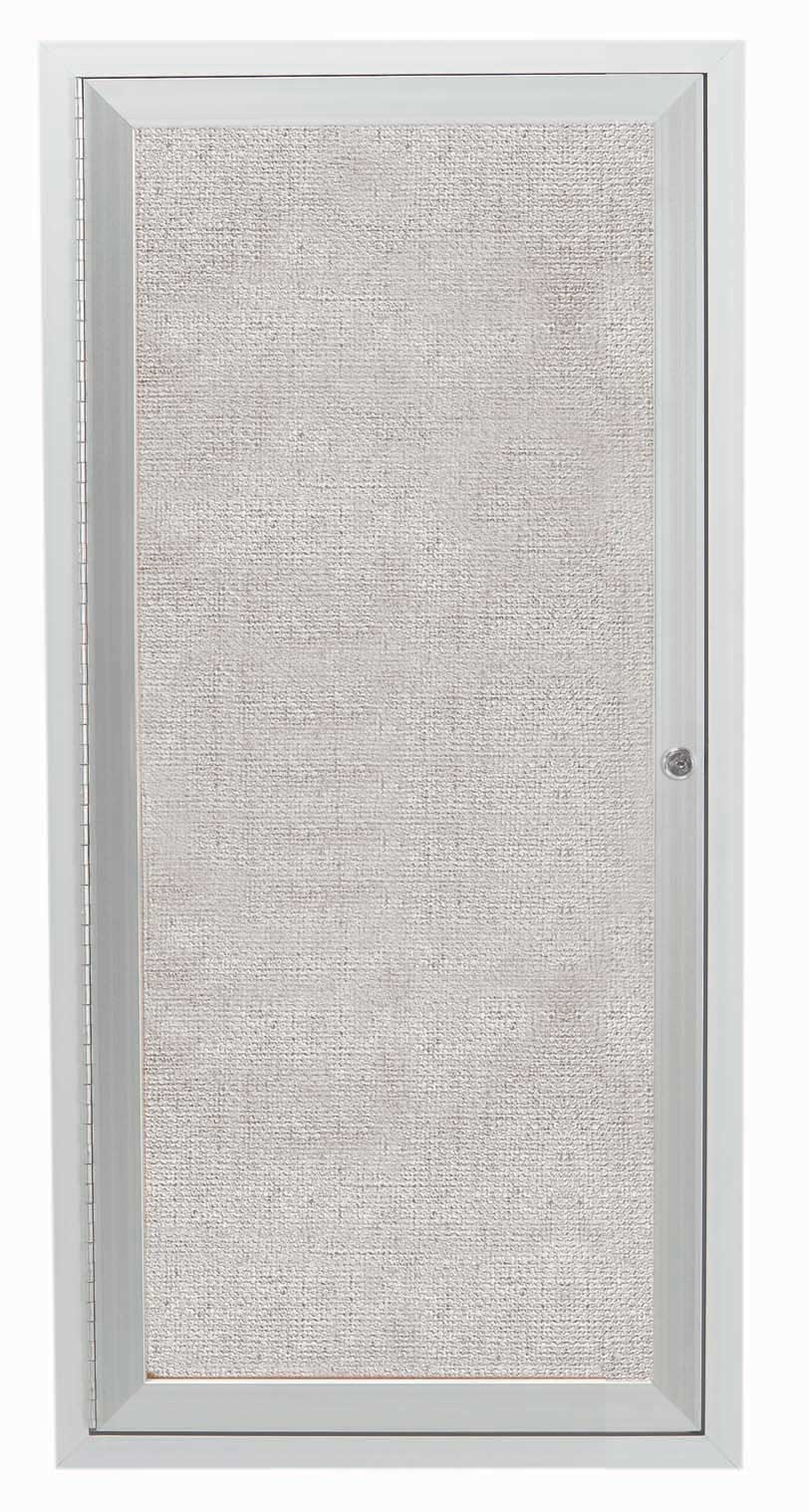 Aarco Outdoor Satin Anodized Aluminum Framed Enclosed Bulletin Board, 24 x 12 inch