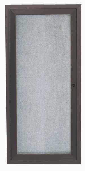 Aarco Outdoor Enclosed Aluminum Framed Bronze Anodized Bulletin Board, 24 x 12 inch