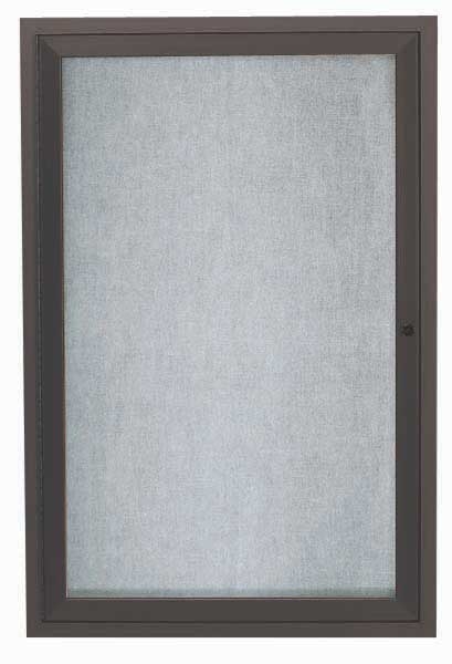 Aarco Outdoor Enclosed Aluminum Framed Bronze Anodized Bulletin Board, 24 x 18 inch