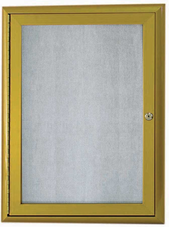 Aarco Indoor/Outdoor Waterfall Series Antique Brass Enclosed Bulletin Board, 36 x 24 inch