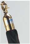 Aarco Form-A-Line (TM) Brass Hardware Style Black Velour Rope, 5 Feet