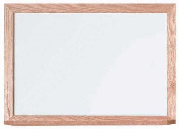 Aarco General Purpose Commercial Series Melamine White Markerboard with Solid Red Oak Frame, 18 x 24 inch
