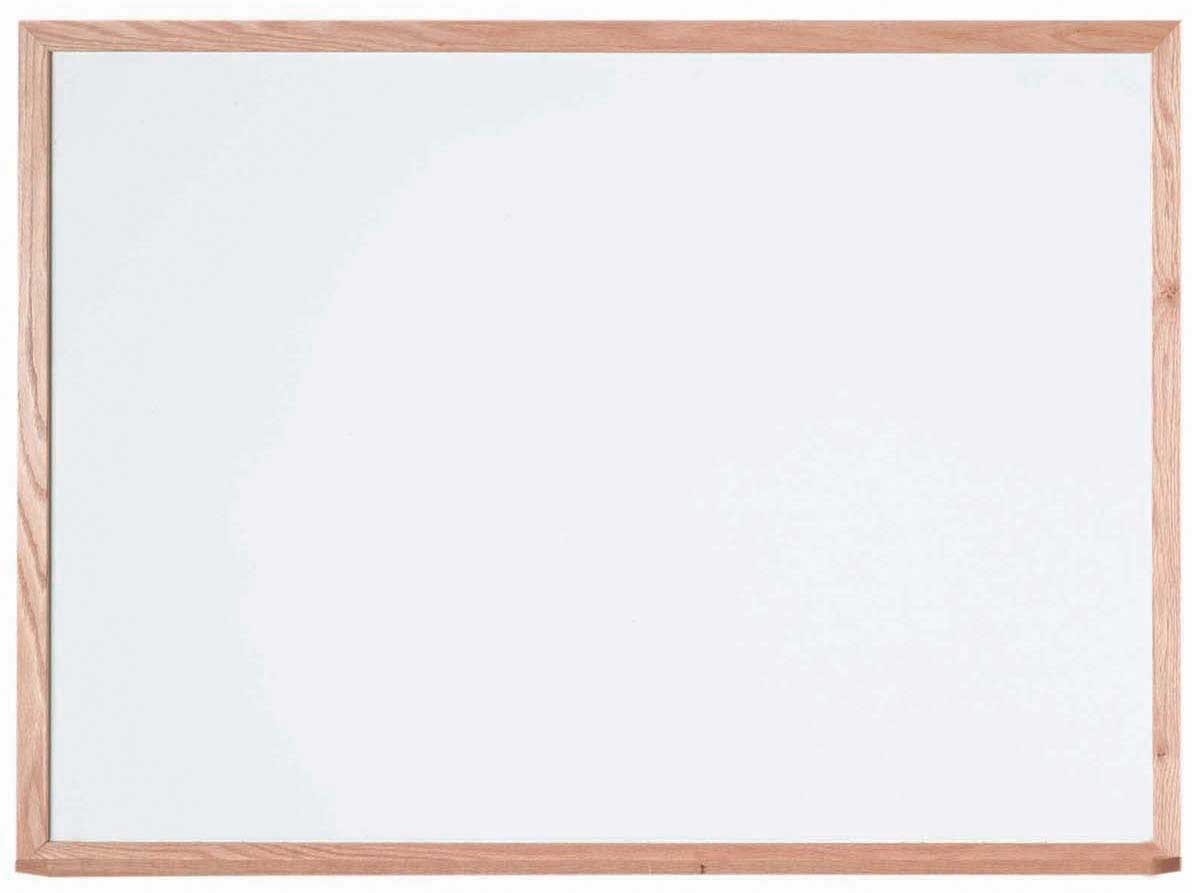 Aarco General Purpose Commercial Series Melamine White Markerboard with Solid Red Oak Frame, 36 x 48 inch