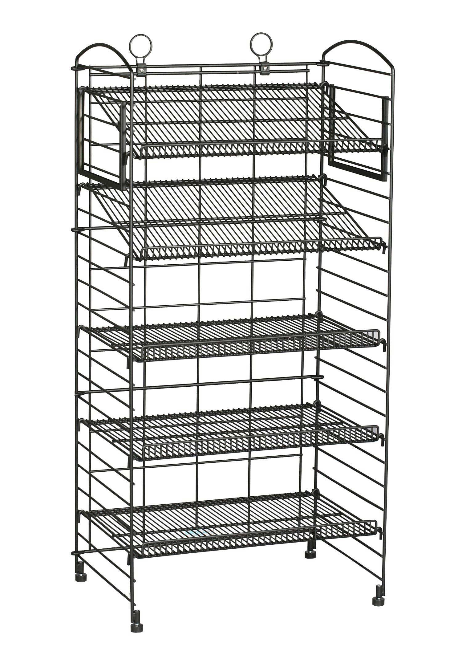 Mobile Merchandisers Radius Top 5-Shelf Fold-Up Matte Black
