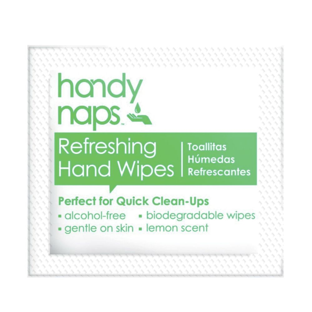 Handynaps Fresh Lemon Refreshing Hand Wipes, 6 x 5 inch -- 1000 per case