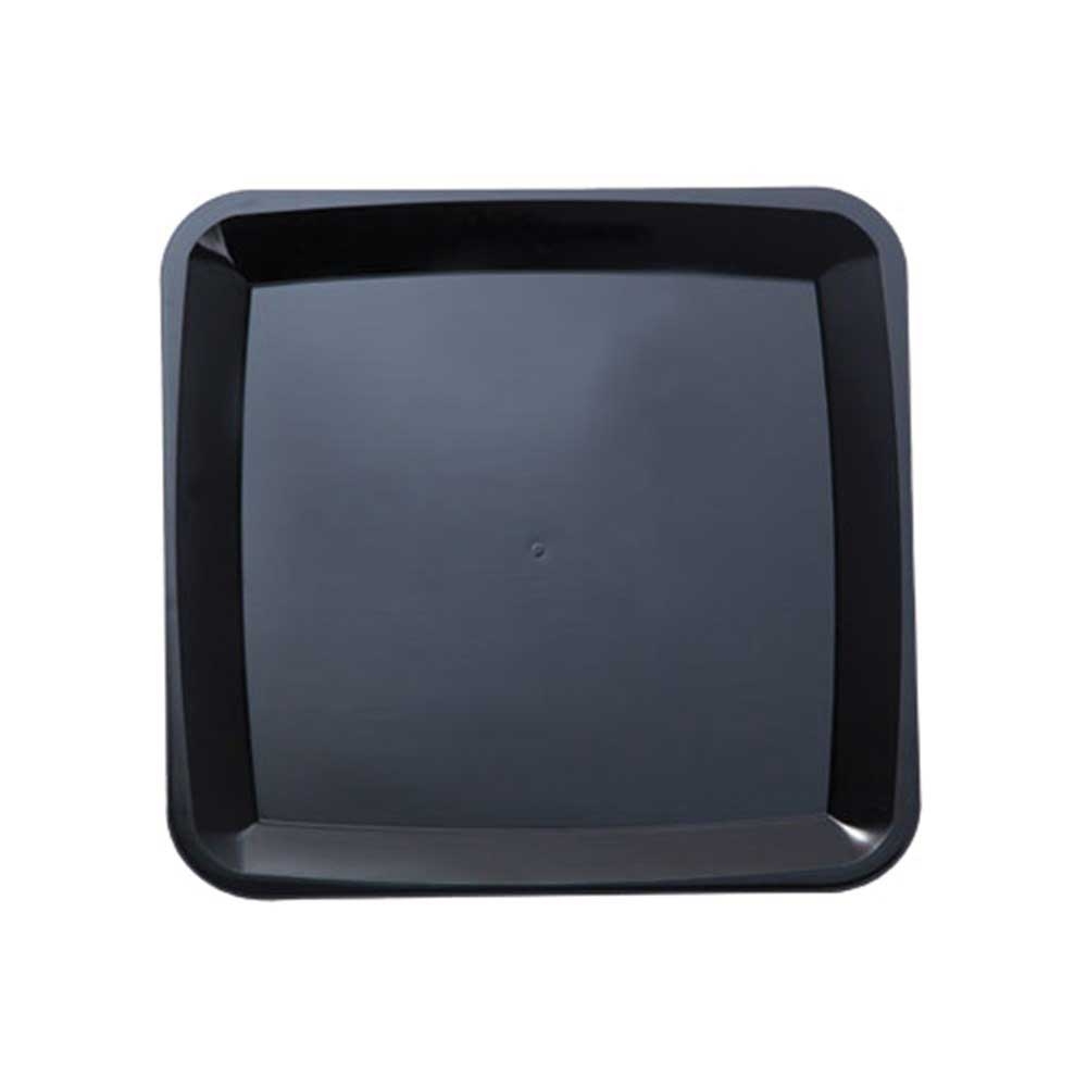 WNA Comet Polystyrene Large Black Mid-Weight Square Tray, 13.9 inch -- 25 per case