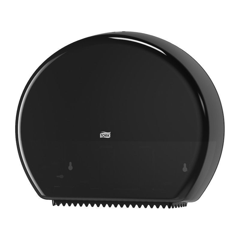 Tork Universal Black Plastic Jumbo Bath Tissue Roll Dispenser, 5.2 x 17.2 x 14.2 inch