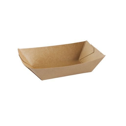 Dixie Quarter Pound Poly-Coated Unbleached Paper Food Tray, 3.030 x 4.630 x 1.810 inch -- 1000 per case.