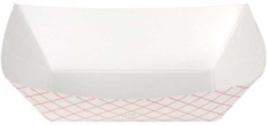 Georgia Pacific Dixie Polycoated Paper Red Plaid Food Tray, 4.69 x 6.25 x 1.59 inch -- 1000 per case