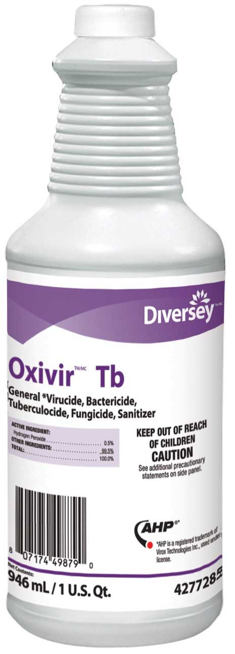 Diversey Oxivir Clear TB 1 Step Disinfectant, 32 Ounce -- 12 per case
