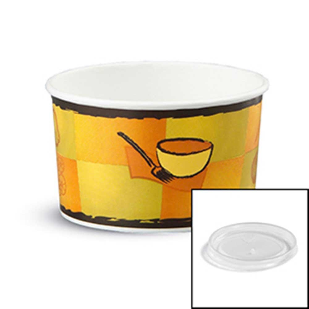 Huhtamaki Savaday Chinet Paperboard Food Container with Lid, 16 Ounce Capacity -- 250 per case